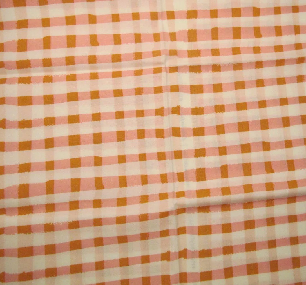 Art Gallery Prairie Edition Gingham in Taupe and Pink
