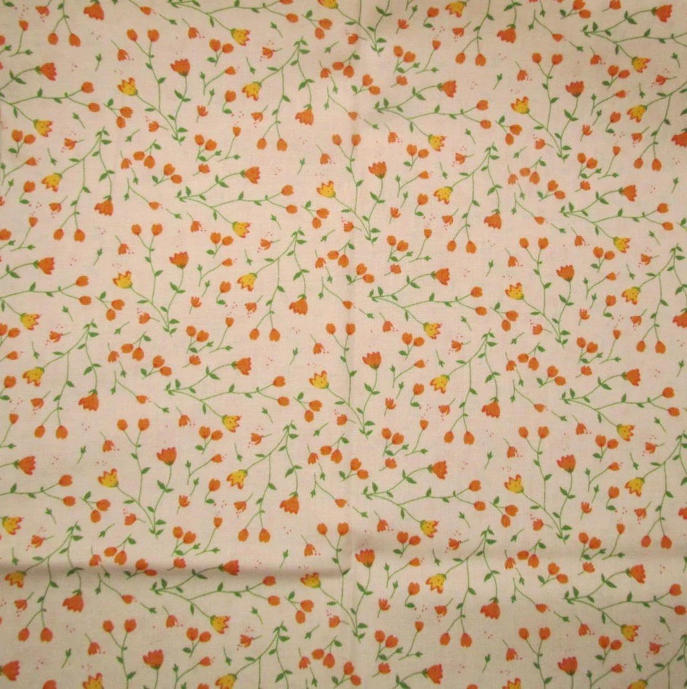 Riley Blake Minki Kim Orange and Yellow Floral on Cream