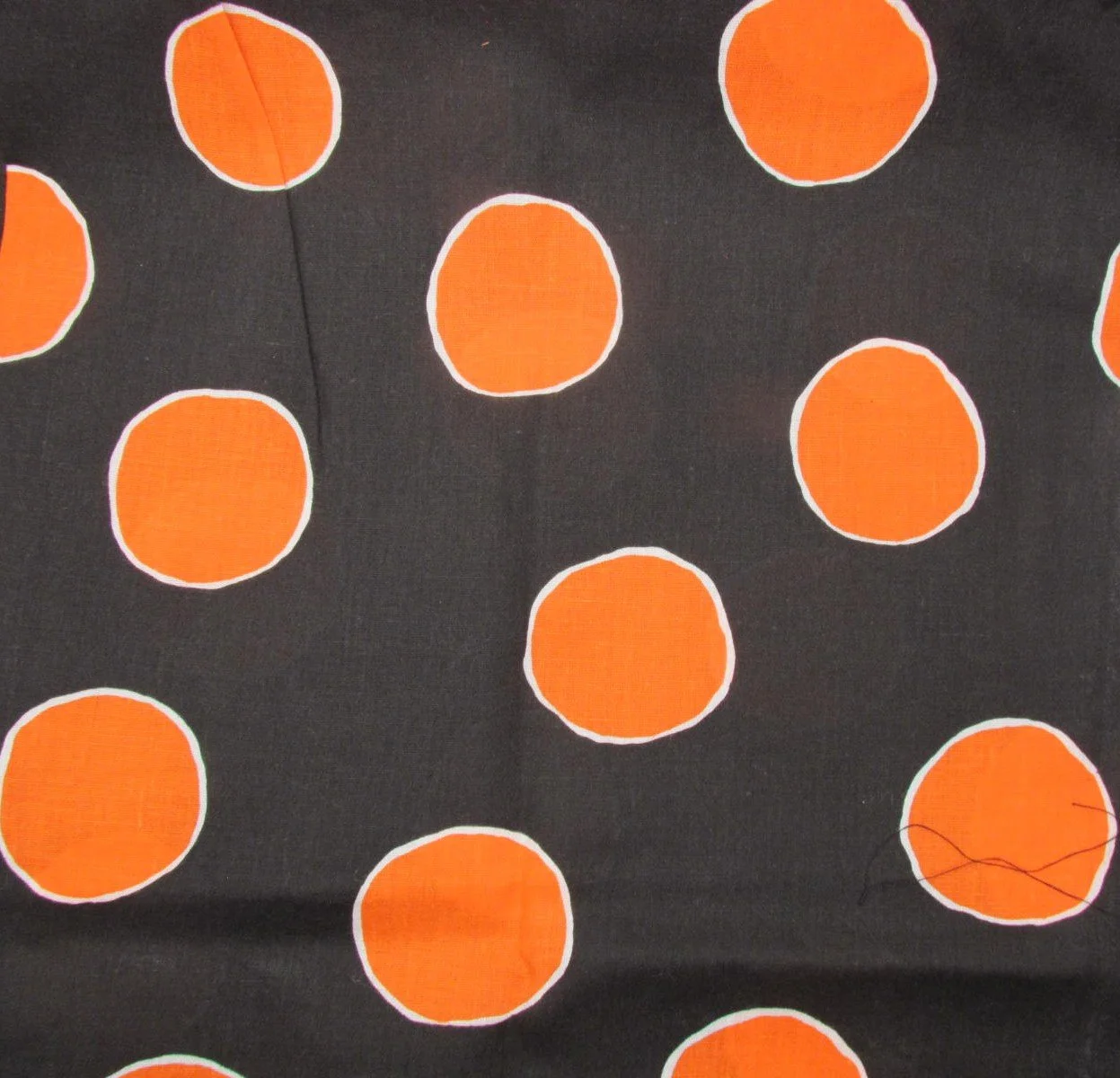 Black with Large Abstract Orange Polka Dots