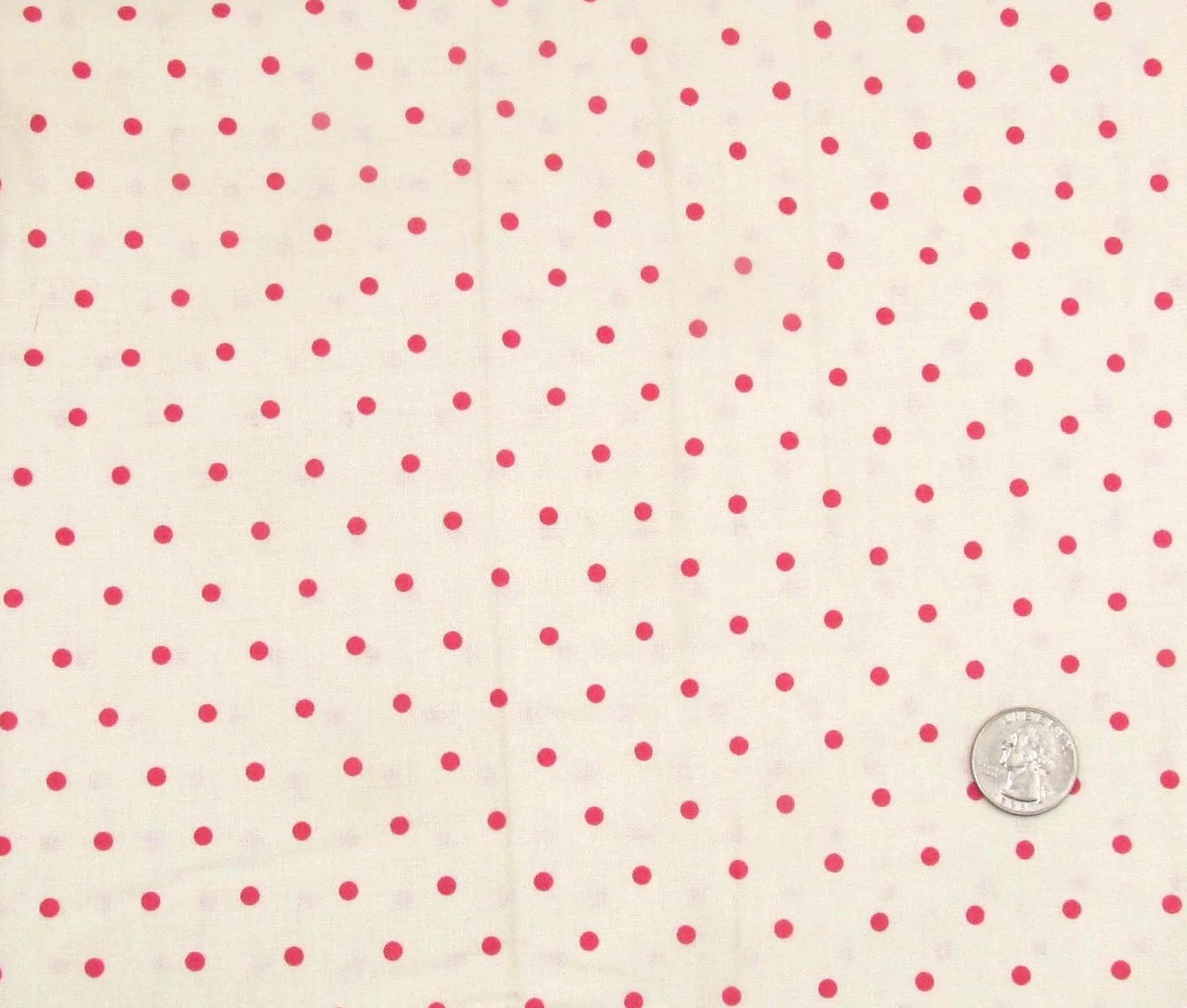 Free Spirit Barefoot Roses Hot Pink Polka Dots on Off White