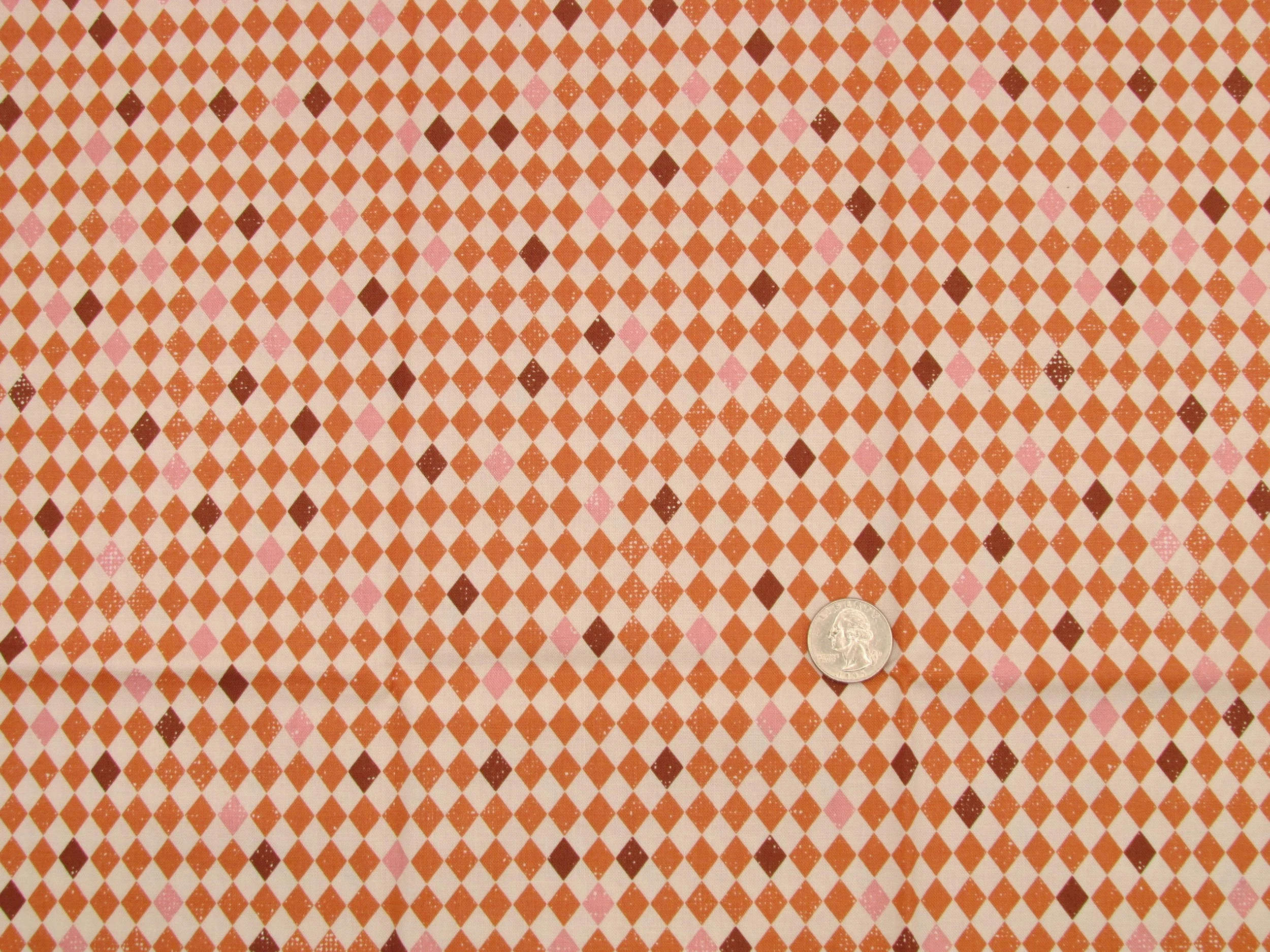 Moda Purrs and Boos Harlequin Diamonds in Pumpkin