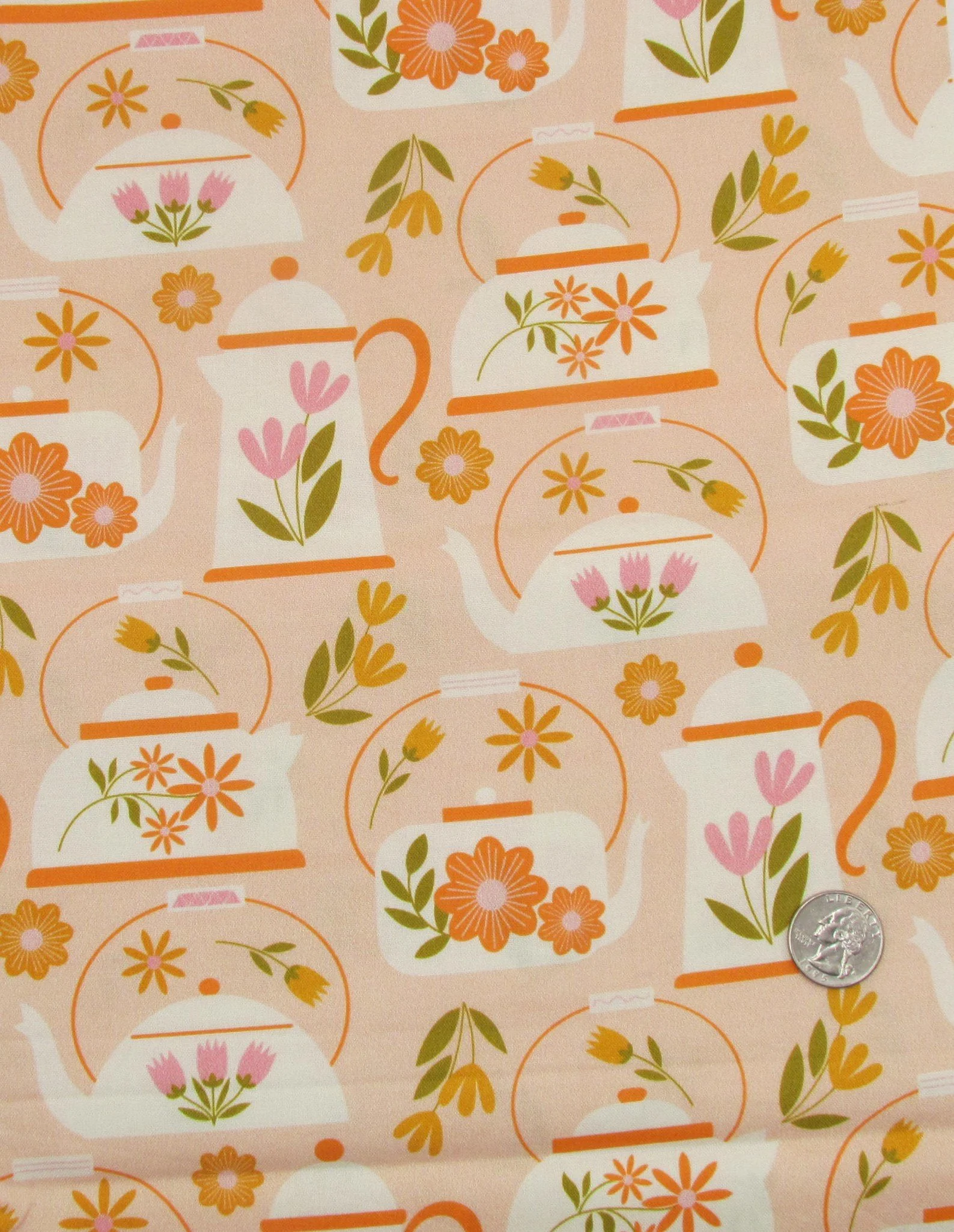Petal Decor Tea Kettles in Light Orange