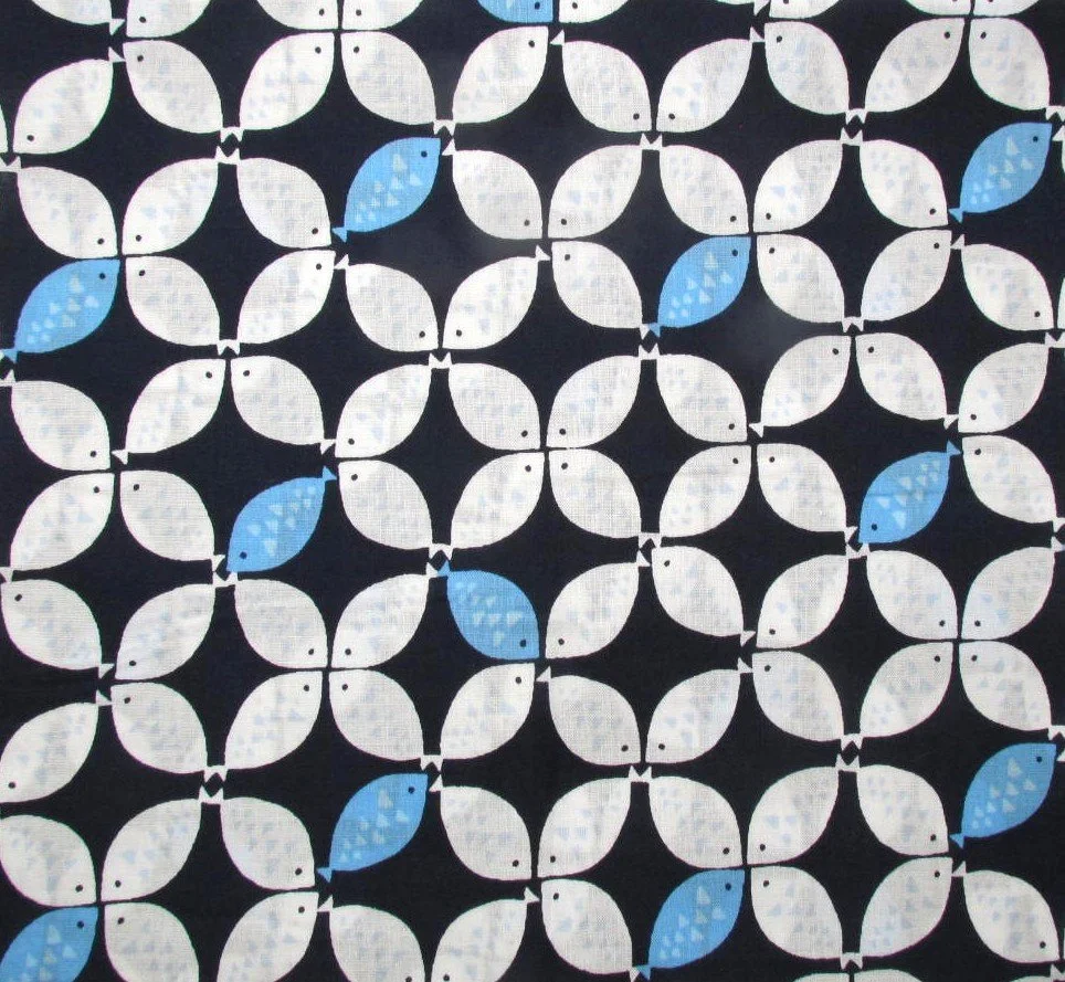 Sevenberry Japanese Fish Flower in Blue and White