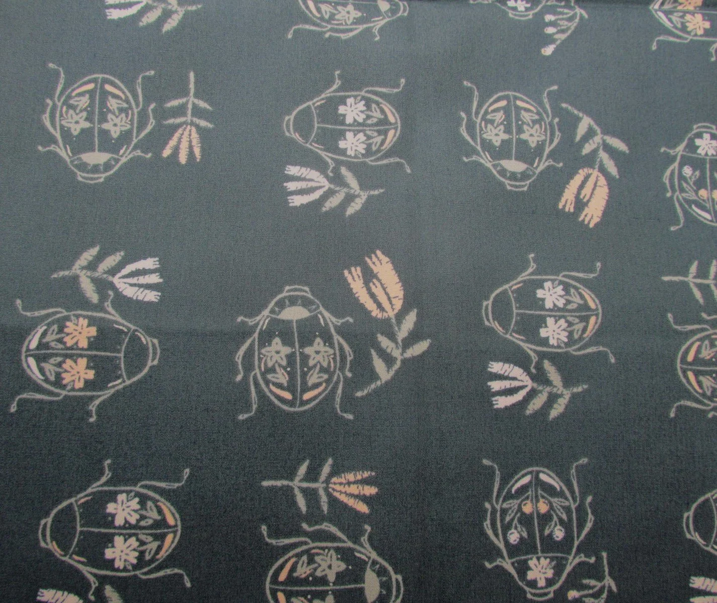Art Gallery Meriwether Flowers Beetles in Teal