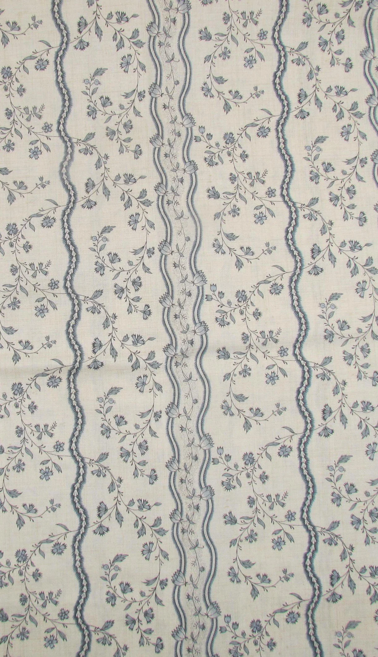 Moda French General Fleur De Paris Jonquille Floral Stripe in Pearl French Blue