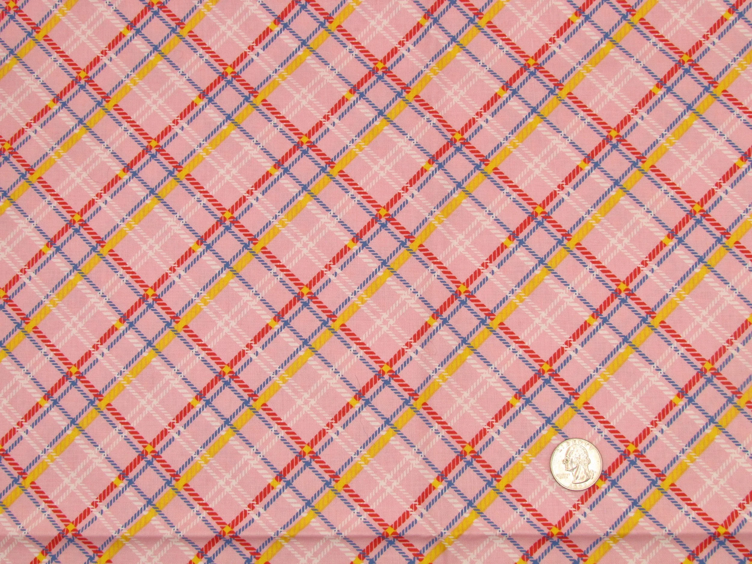 Riley Blake Simple Pleasures Plaid Pink Fabric