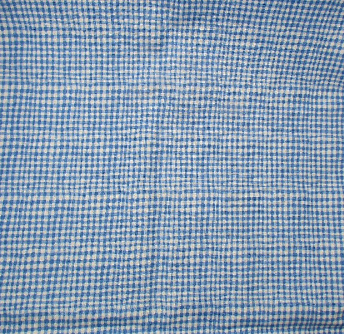 Figo Fabrics Eloise's Garden Blue and White Abstract Gingham