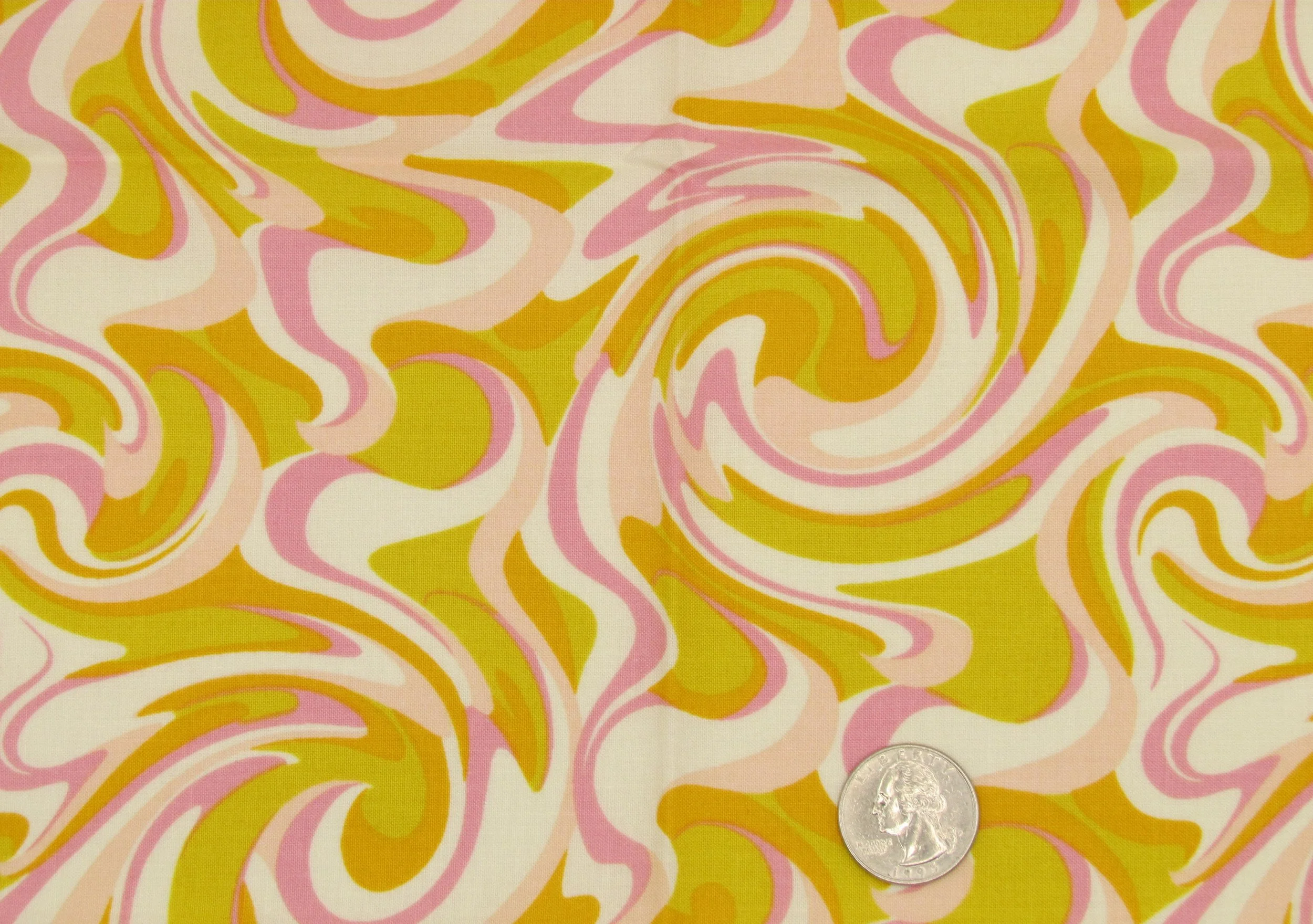 Ruby Star Rise and Shine Pink, Gold, and White Marbled on White