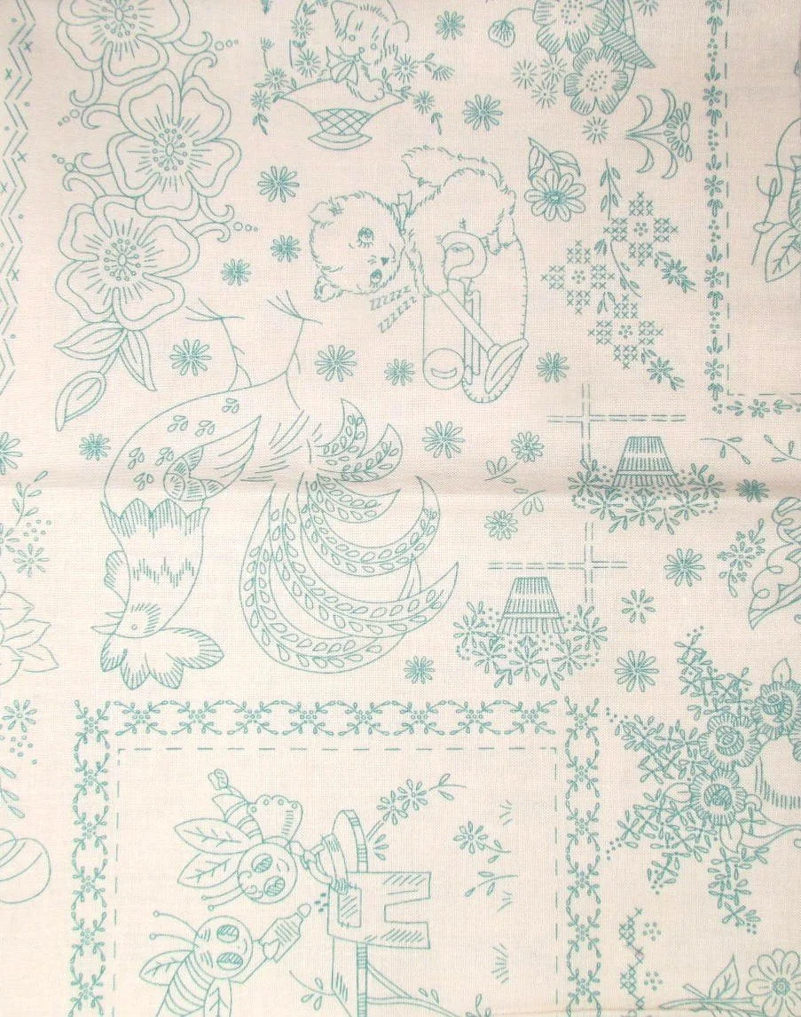 Lori Holt Bee in my Bonnet, Cream with Teal "sampler"