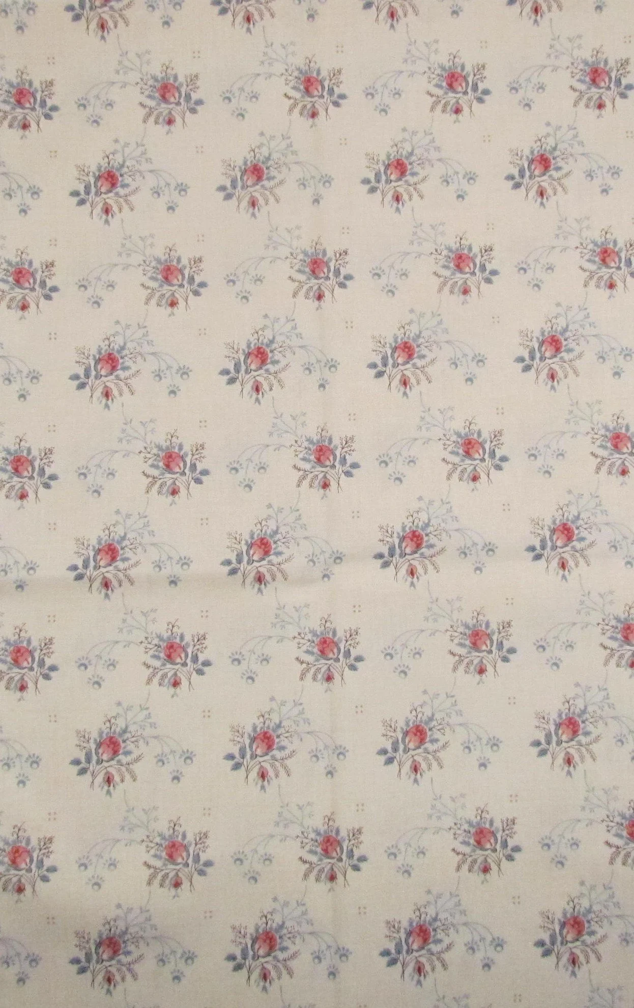 Moda French General Fleur de Paris Red and Blue Floral on Pearl