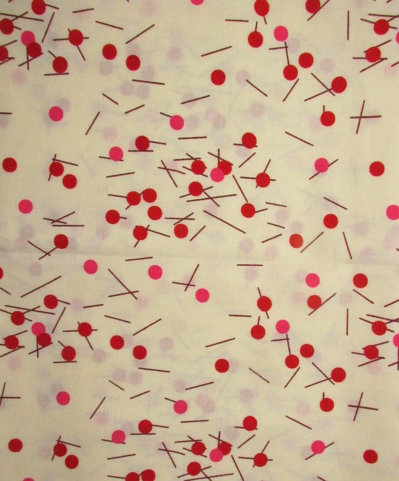 Moda Zen Chic Just Red Geometric on White