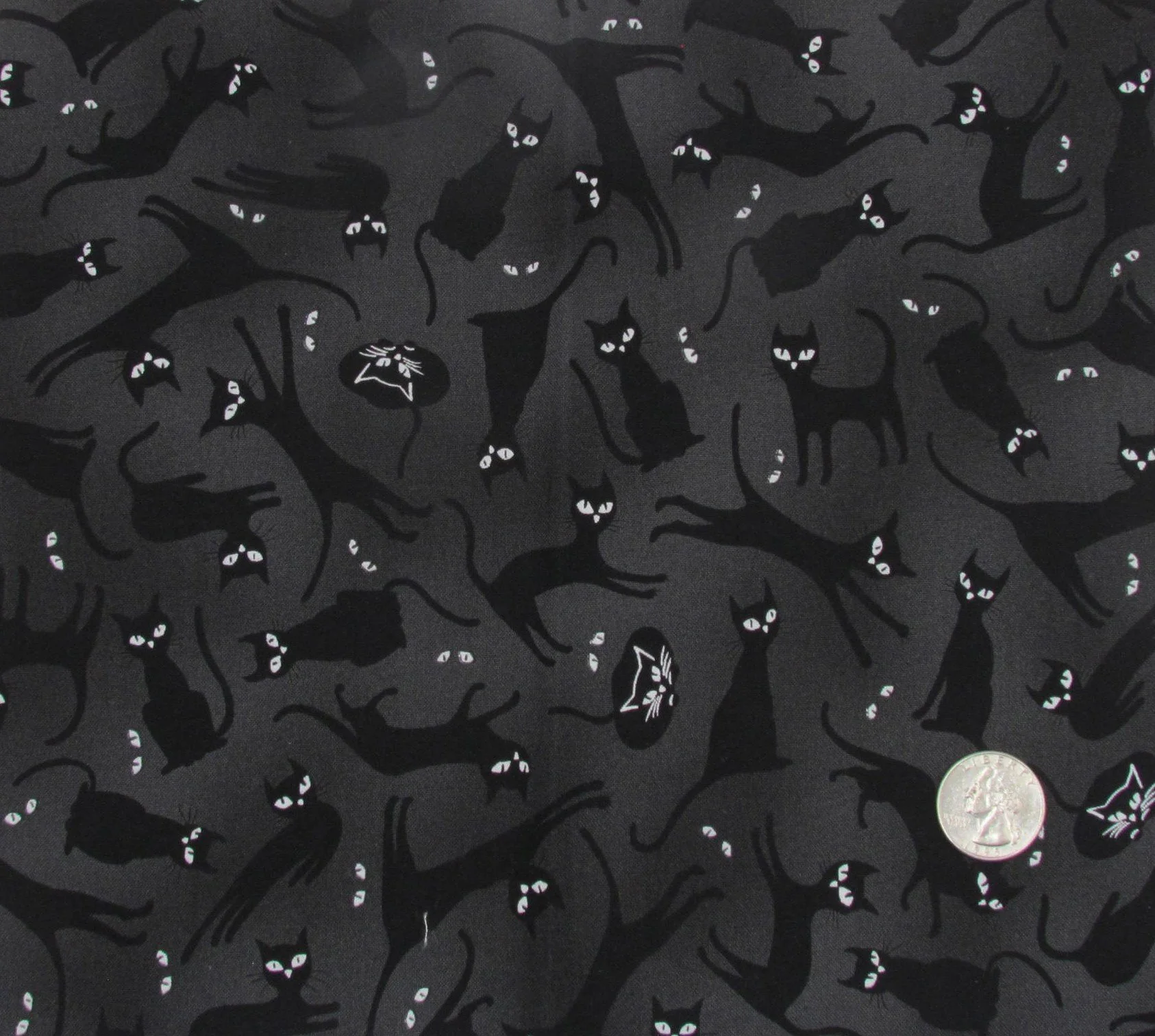 Robert Kaufman Lights Out Cats Shadow Glow-in-the-Dark