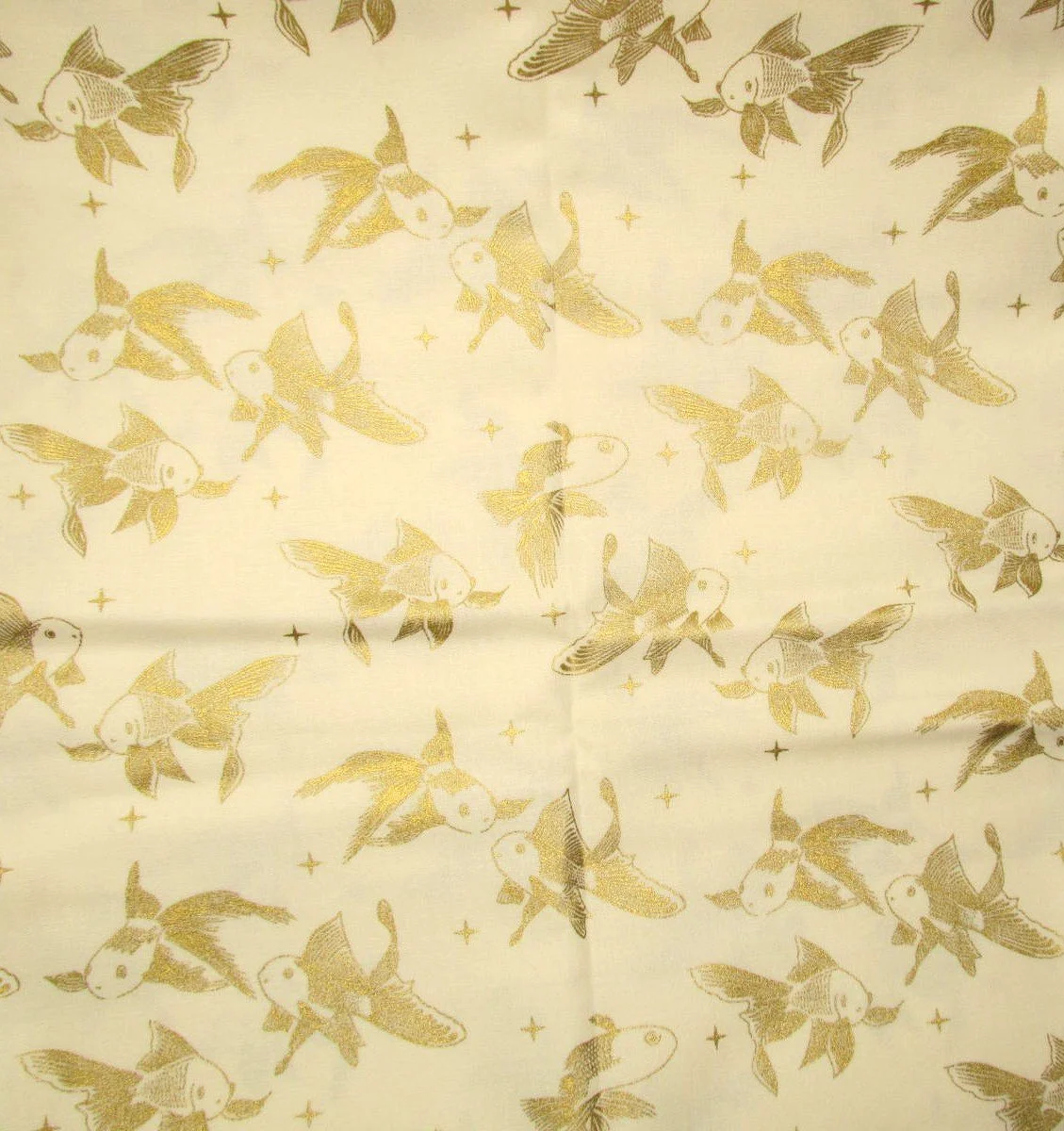 Ruby Star Curio Metallic Gold Foil Koi on Cream