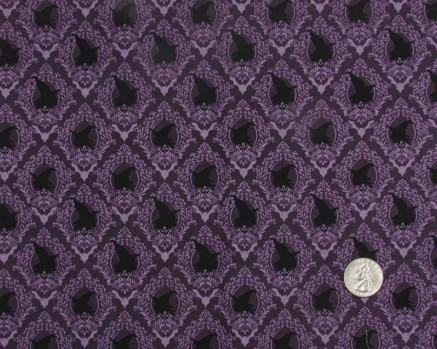 Riley Blake Spooky Schoolhouse Damask in Purple