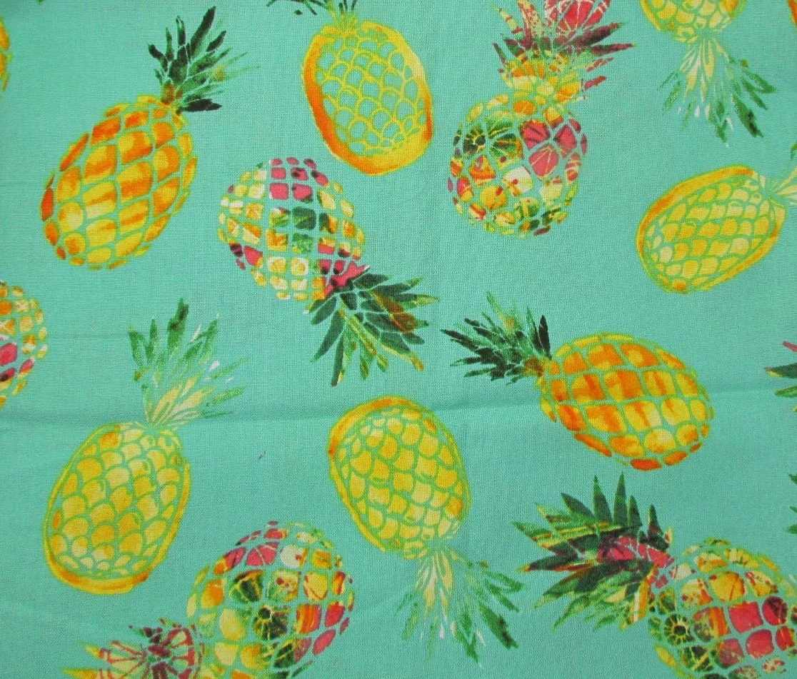 Golden Pineapples on Teal