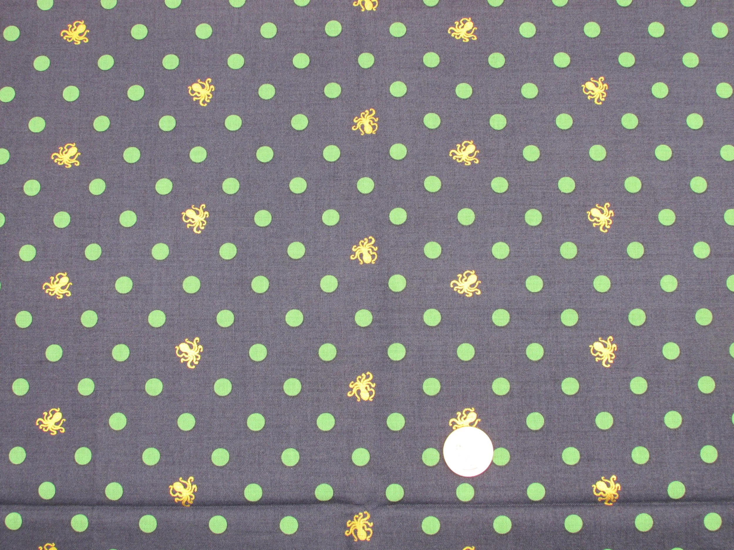 Riley Blake Ahoy Mermaids Octo Dots Navy Sparkle