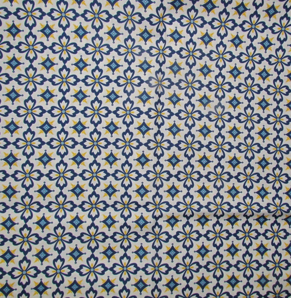 Windham Villa Sol Flower Tiles in White, Blue, and Yellow