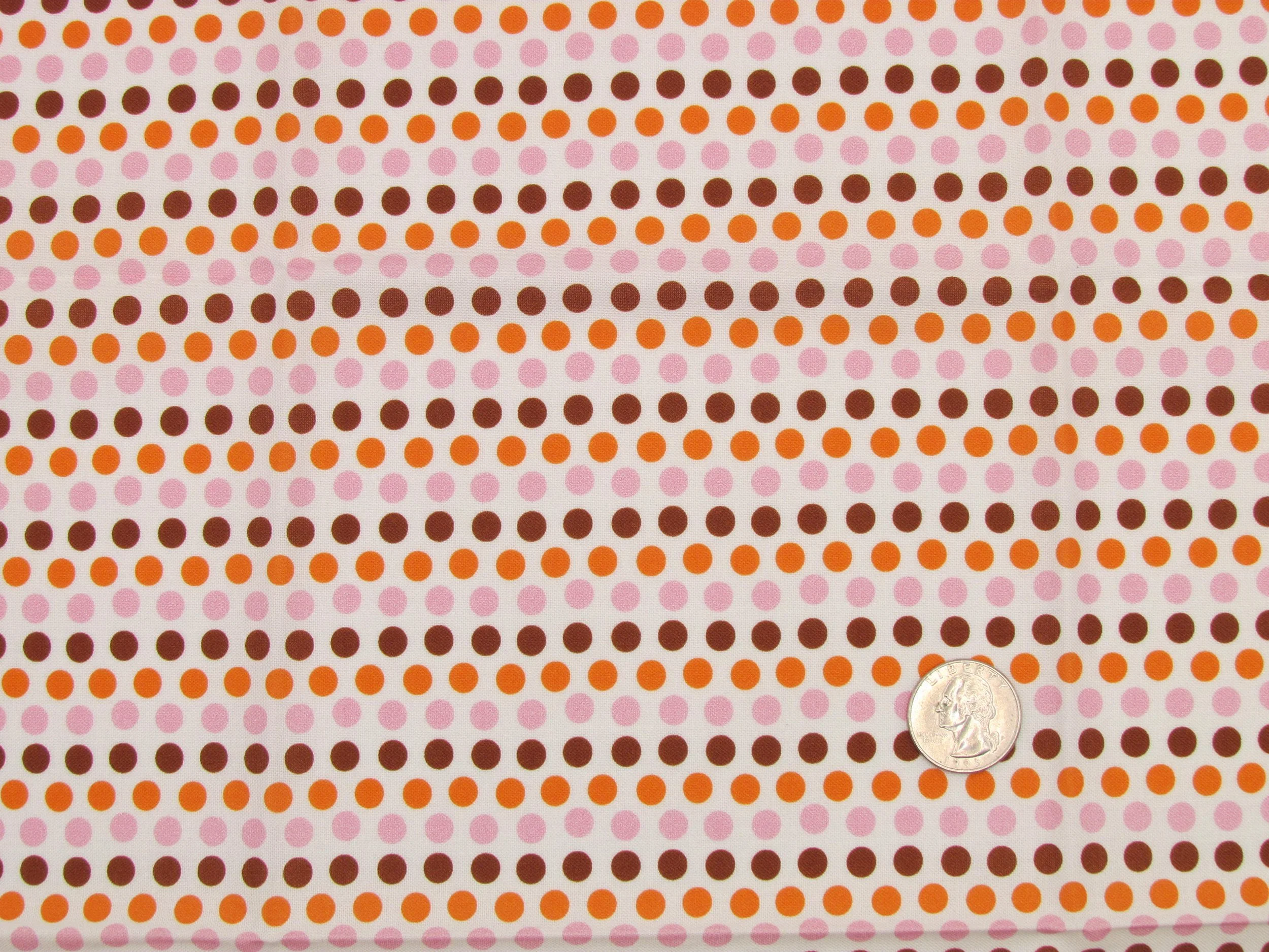Windham Fabrics Heather Ross Studio Edit Dots Pink and Orange