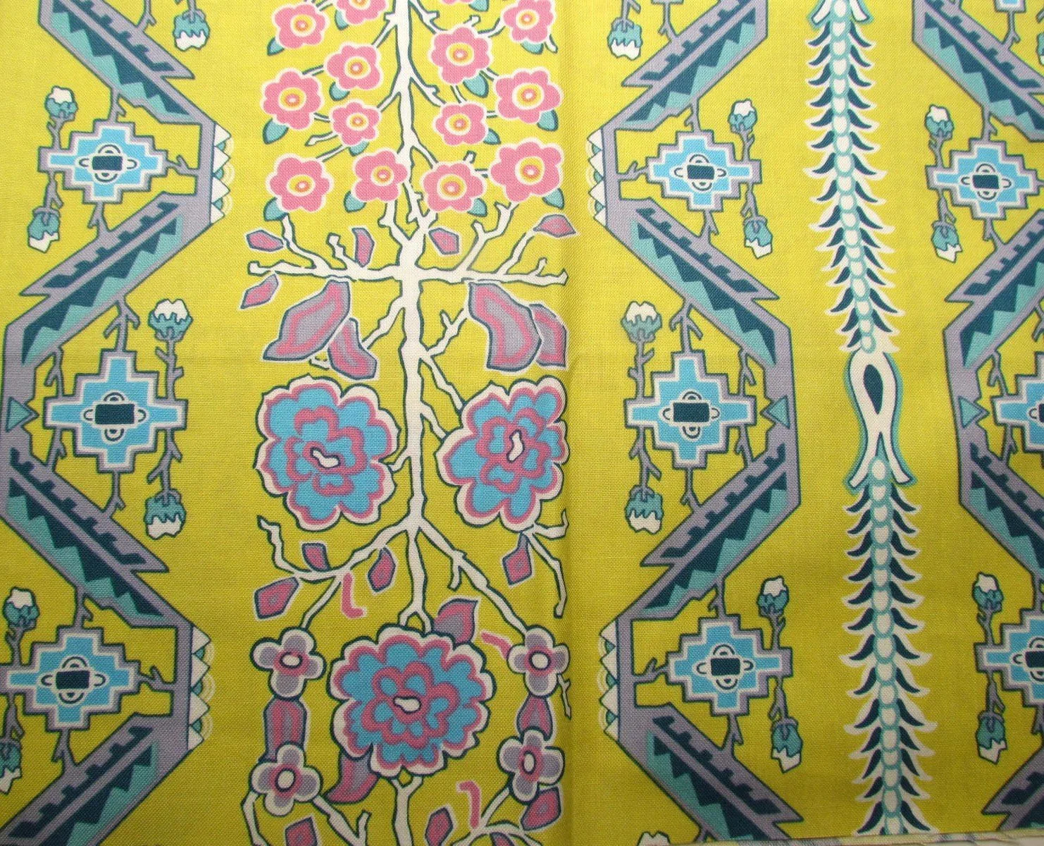 Amy Butler Splender from Native Folk in Moon Glow Yellow