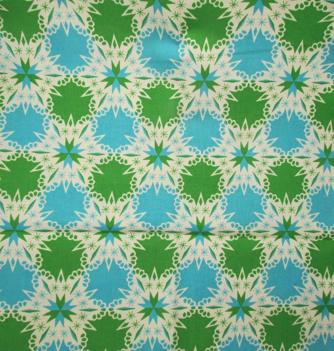 Cotton and Steel Noel Kaleidoscope in Green and Blue