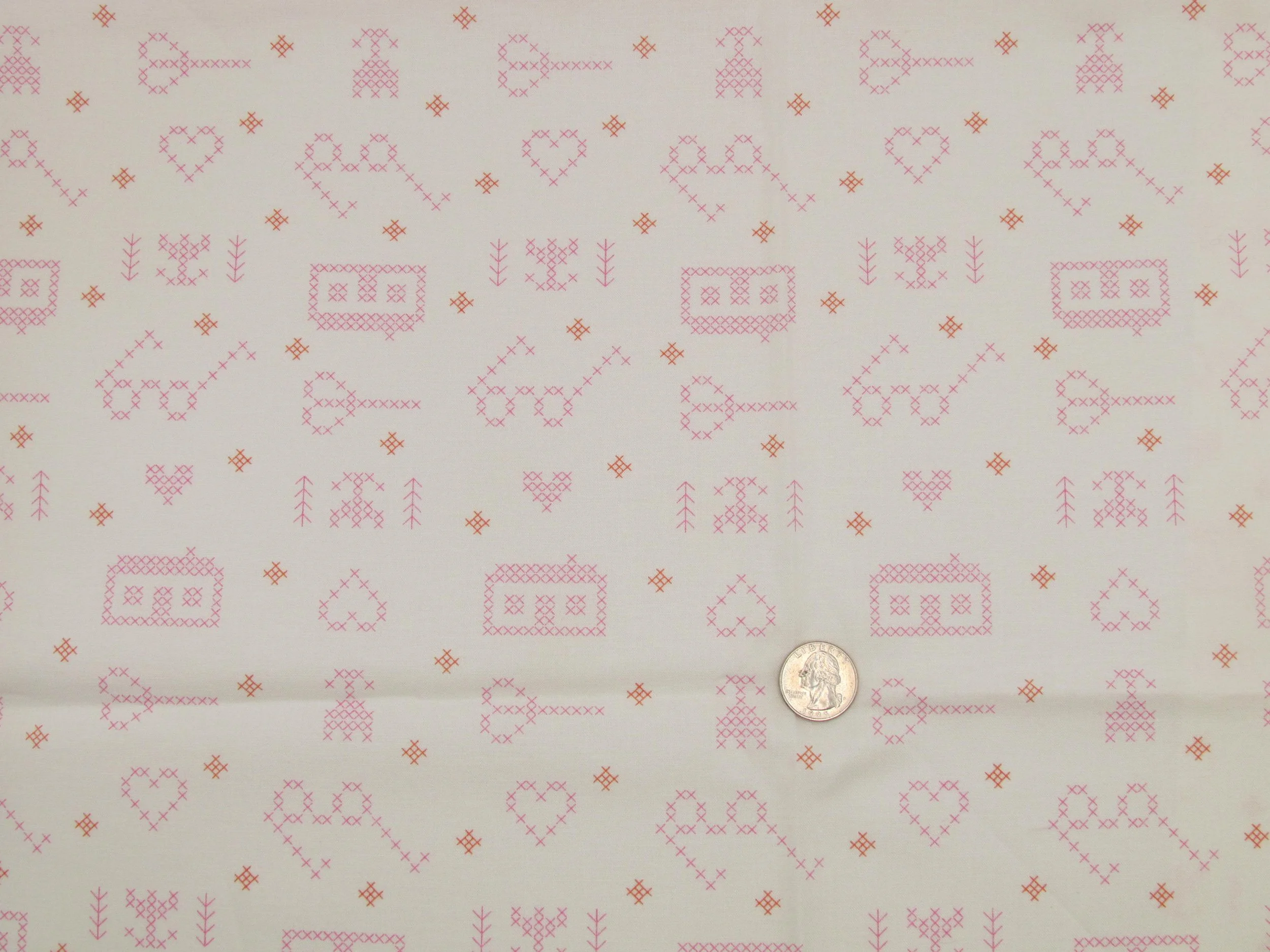 Moda MakeTime Cross Stitch in Pink and Off White