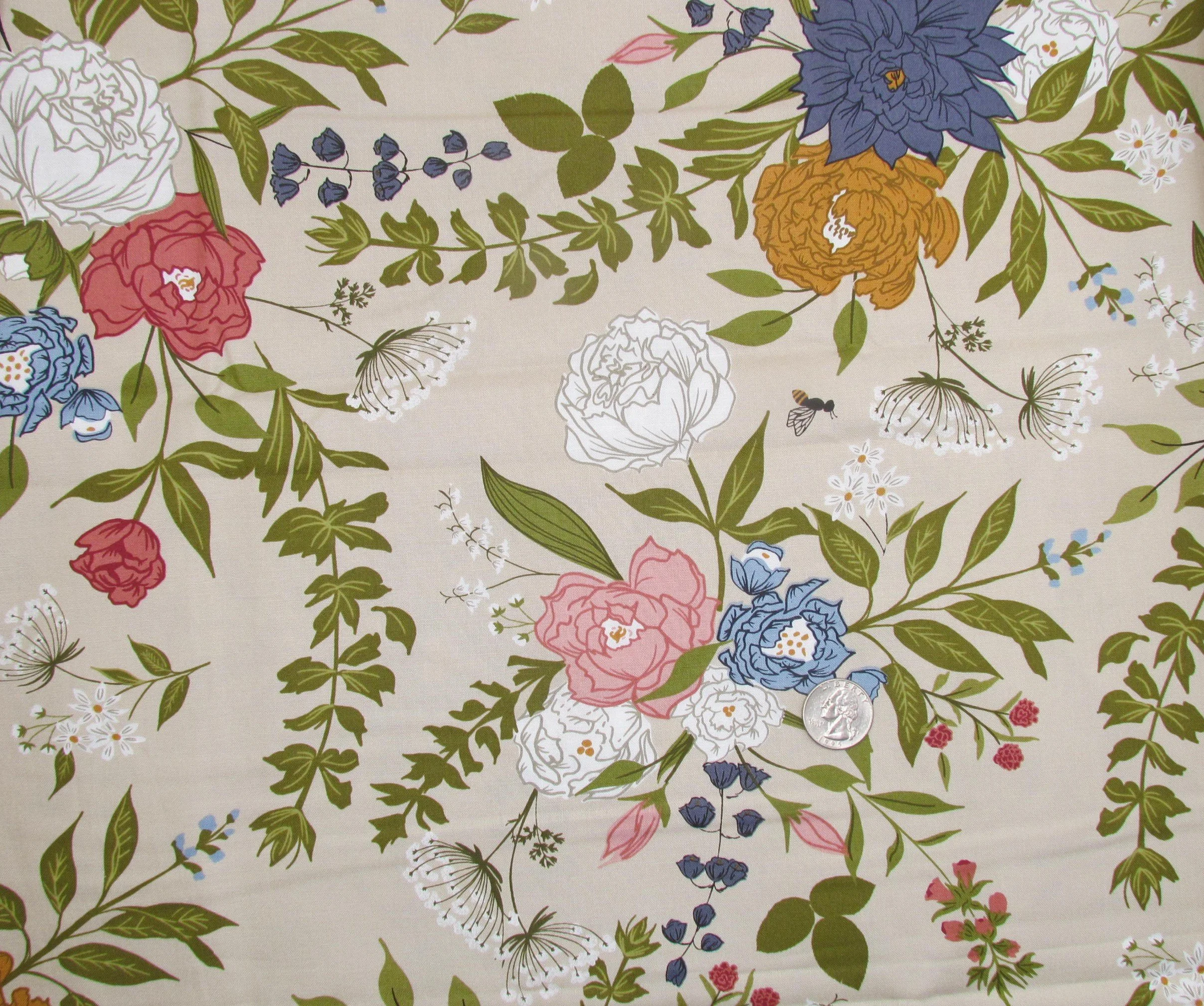 Moda Sweetfire Road Grand Gesture Florals in Stone Grey