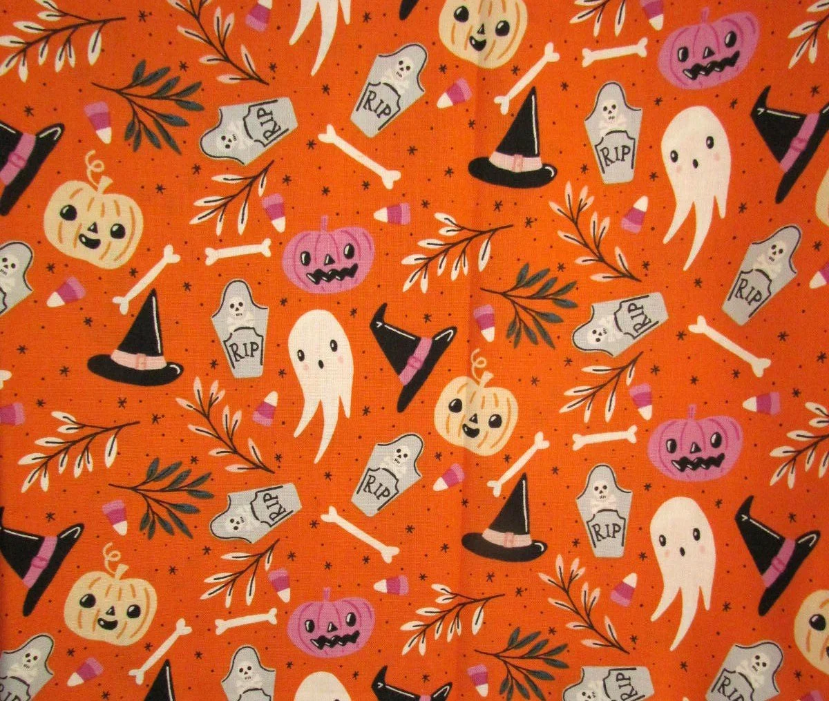 Cotton and Steel Halloween Witching Hour in Orange Colorway