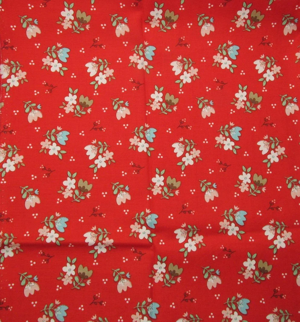 Riley Blake Whimsical Woodlands Floral on Red