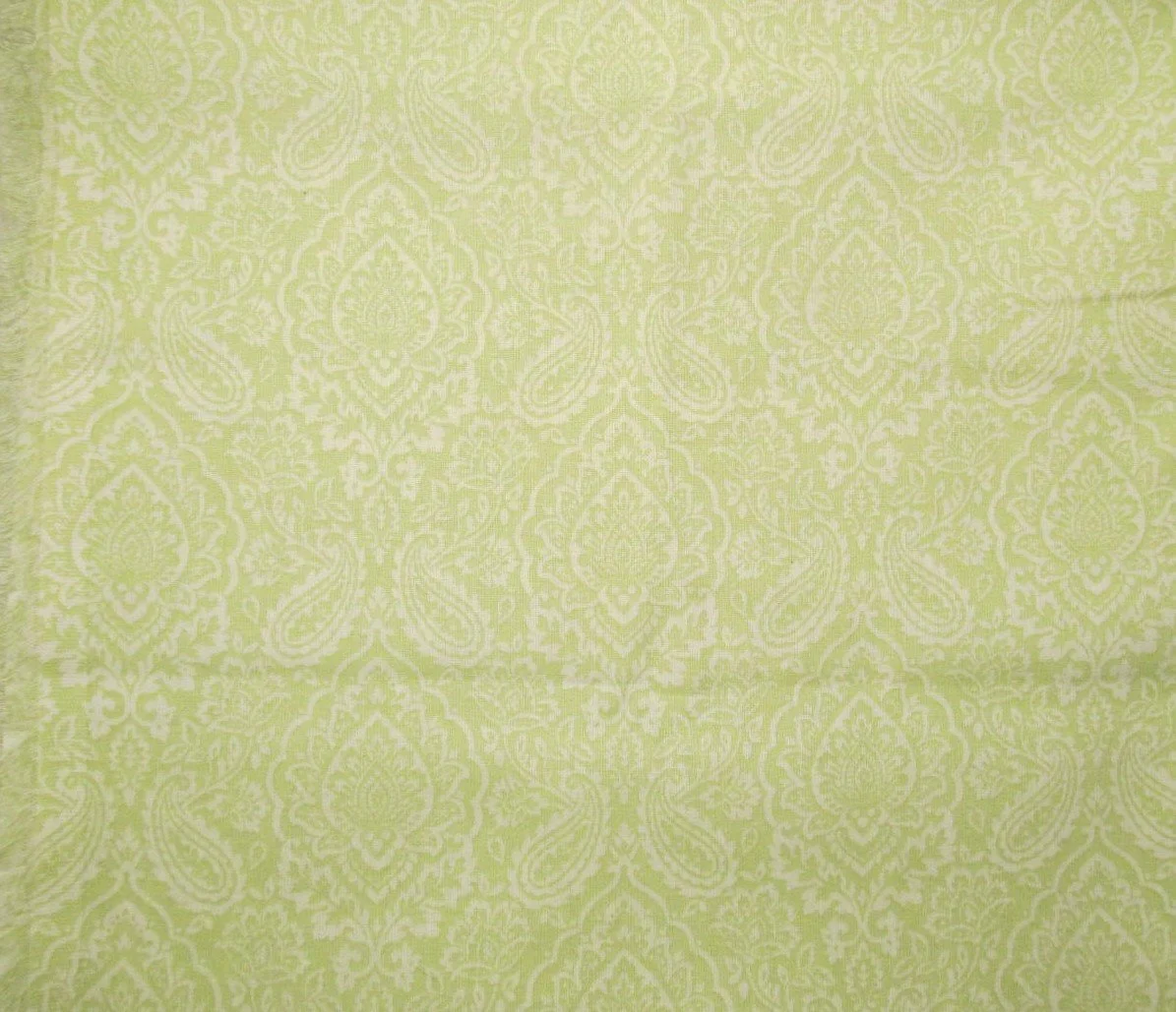 Pale Green and White Paisley