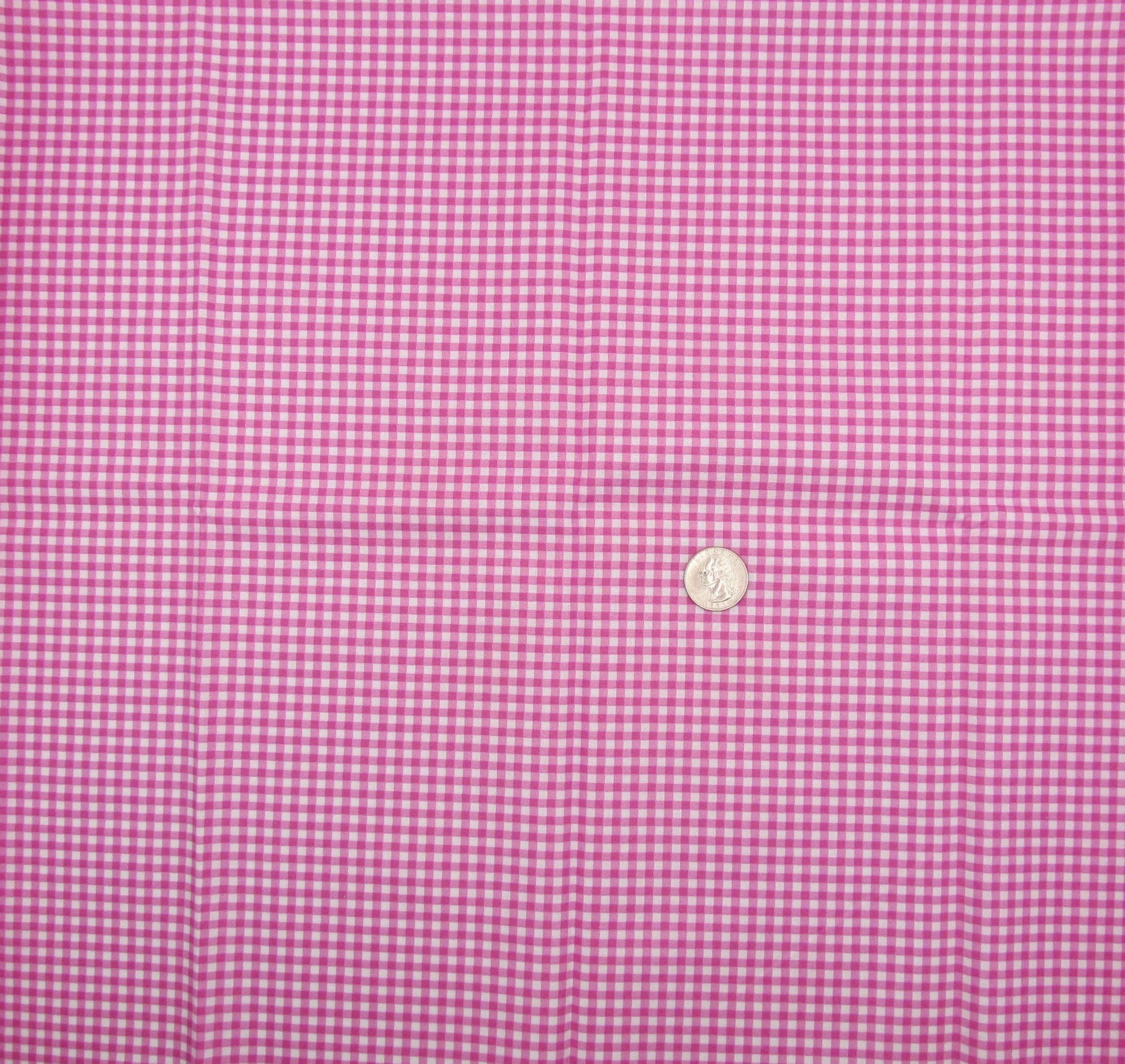 Andover Bitty Ginham in Hot Pink and White
