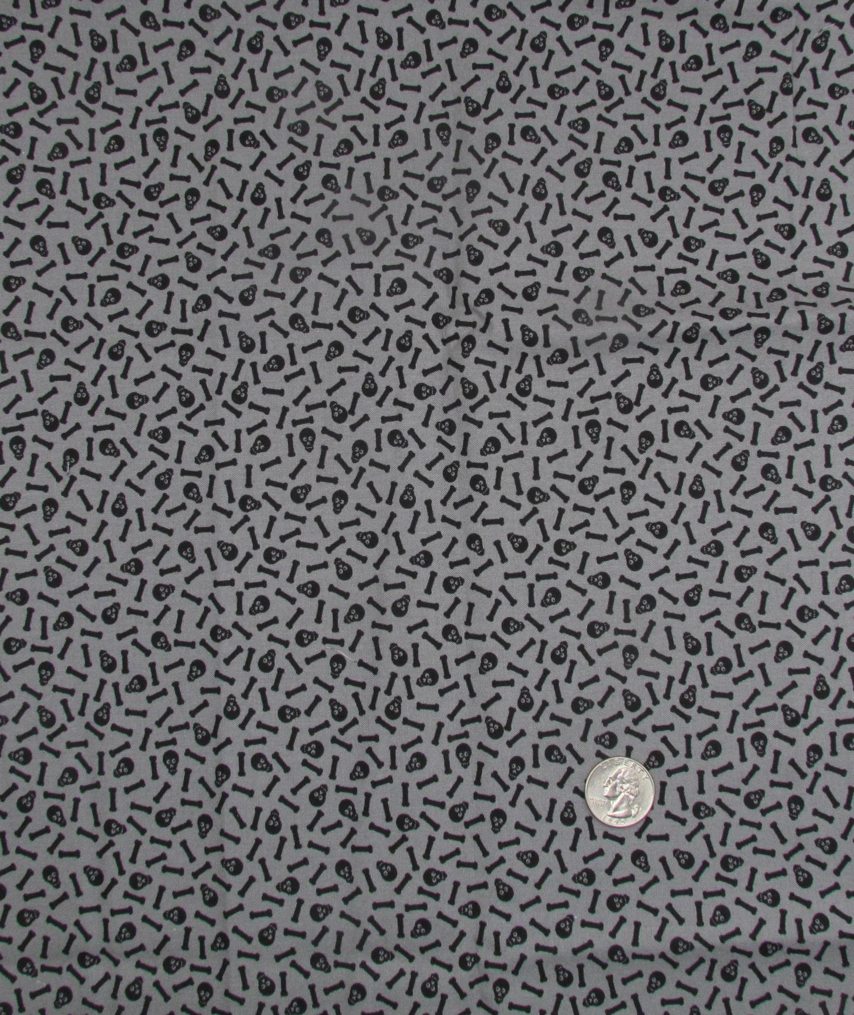 Moda Midnight Magic 2 Skulls and Bones on Gray