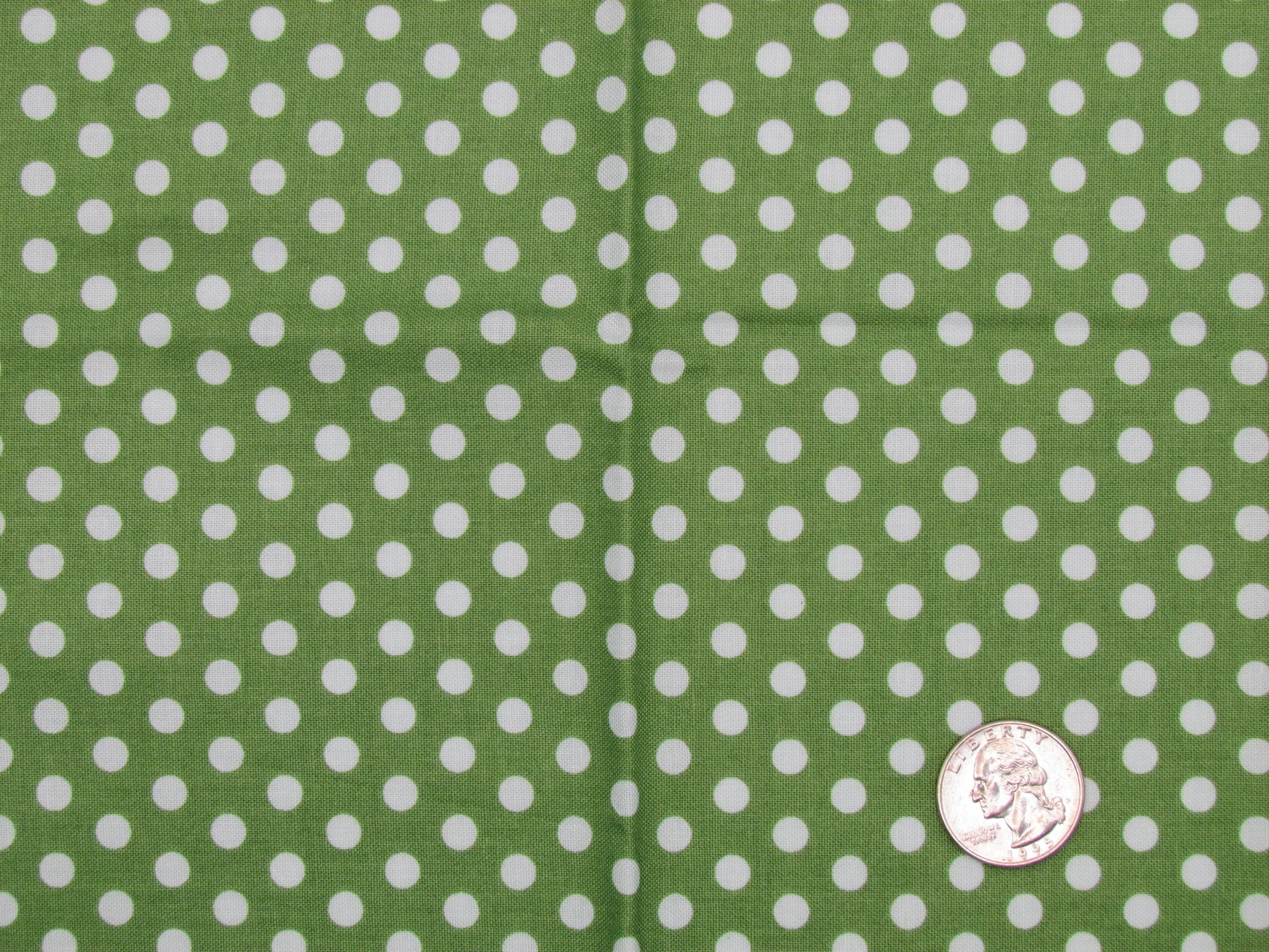 Green and Pale Blue Polka Dots