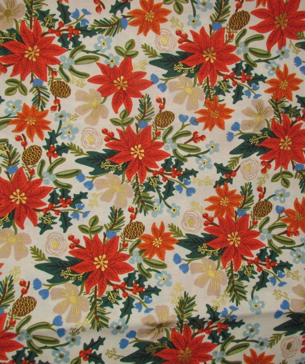 Rifle Paper Co. Poinsettia Bouquet in Cream Metallic