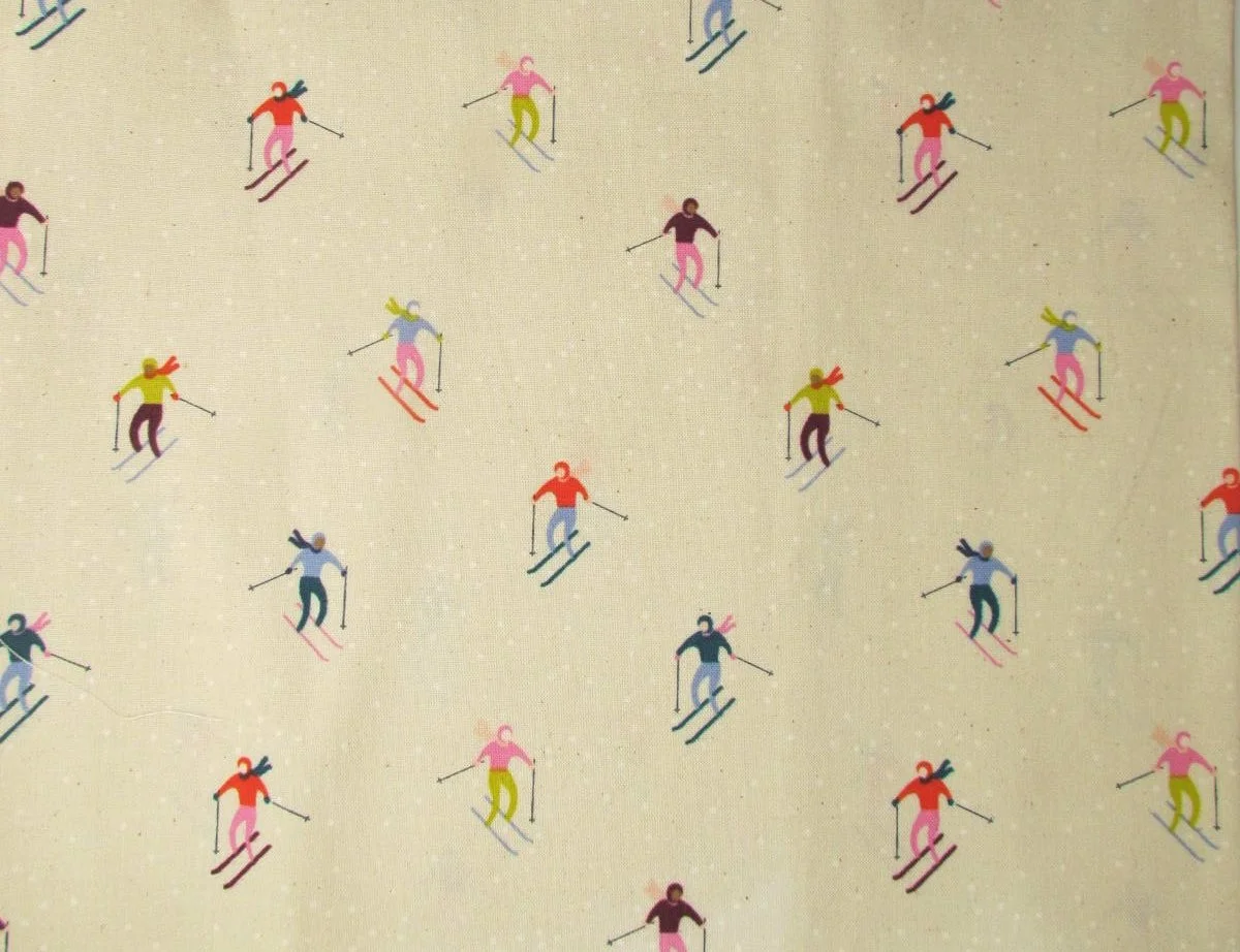 Cotton and Steel Frost Collection Ski Peeps on Cream