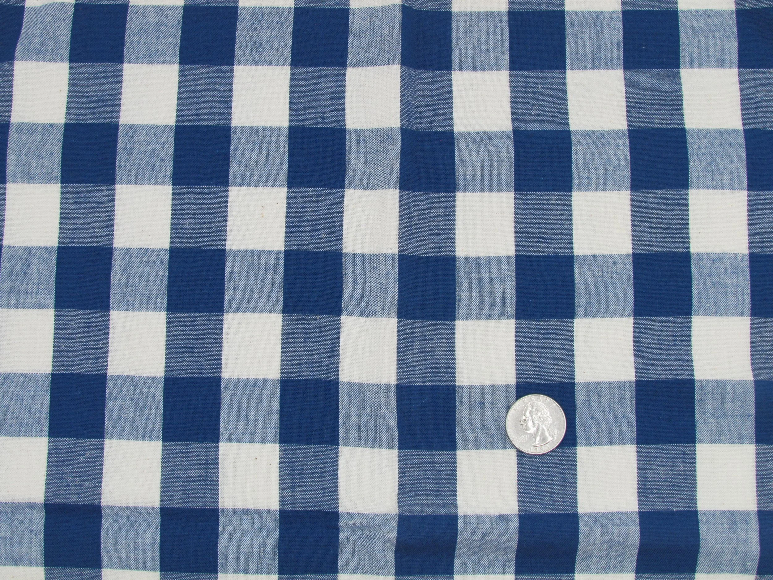 Large Blue and White Gingham Woven