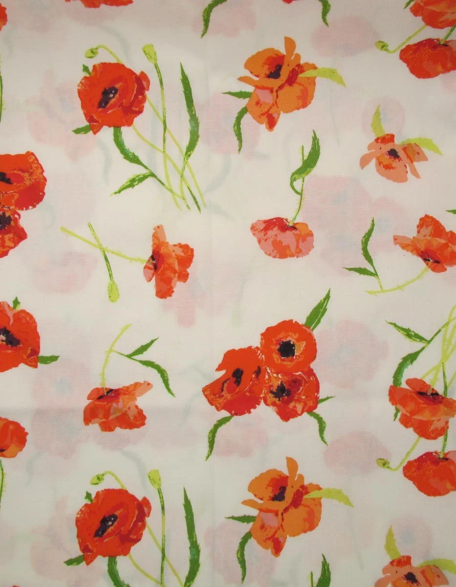 Art Gallery Floralish Poppies on White