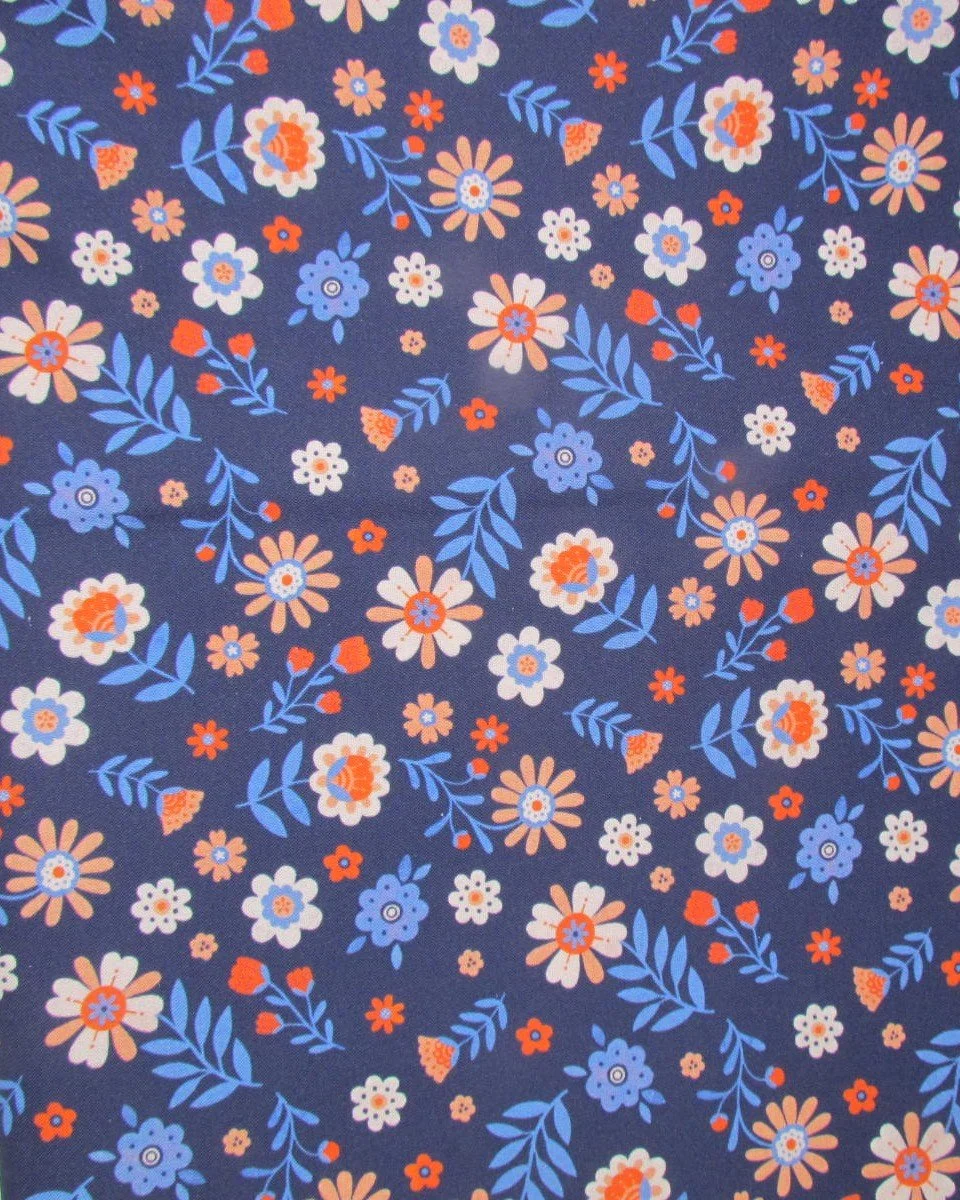 Windham Folky Chicken Floral Indigo