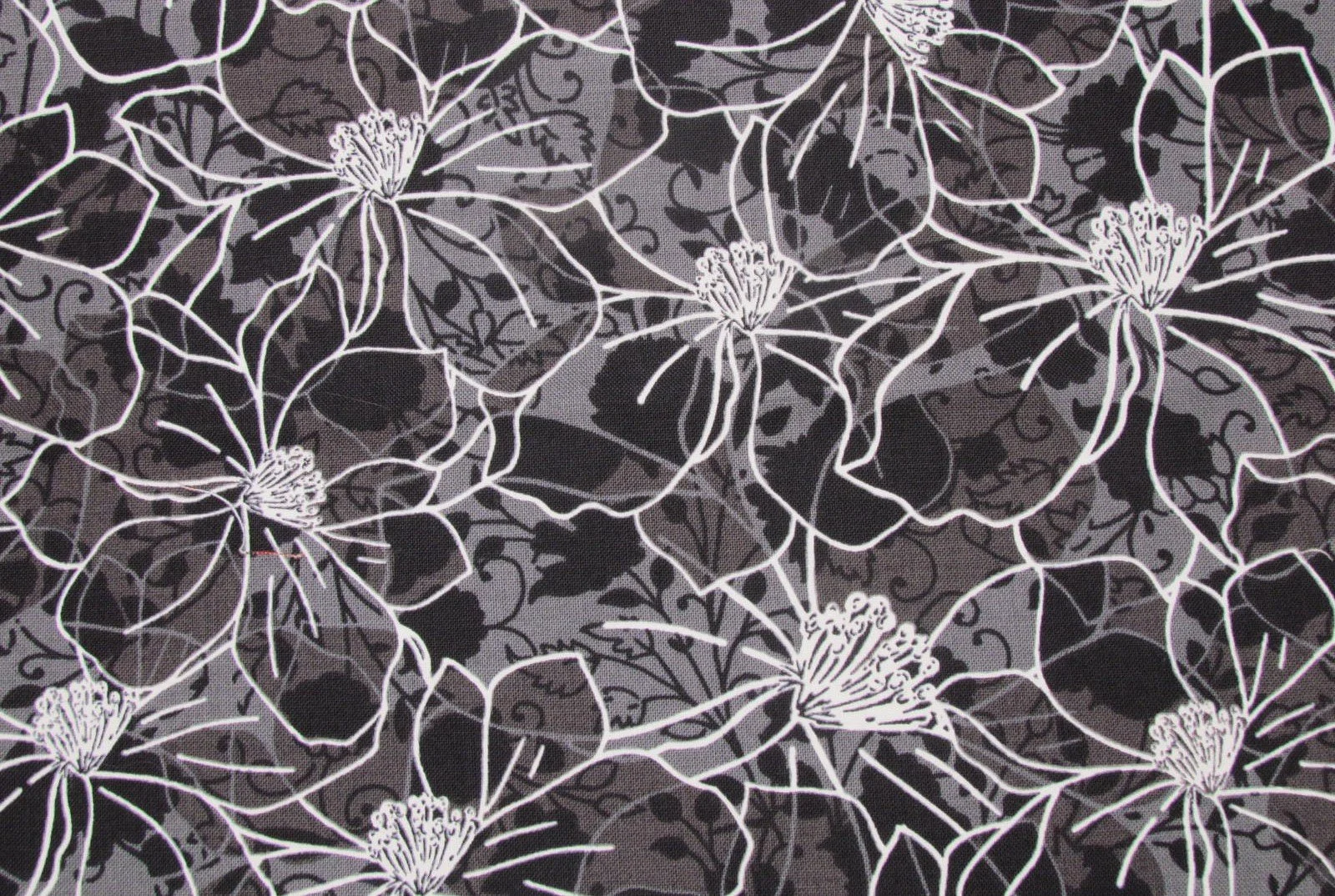 Black, White, and Gray Mixed Media Floral