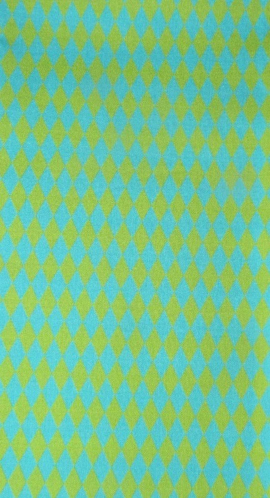 Dear Stella Lime Green and Aqua Harlequin