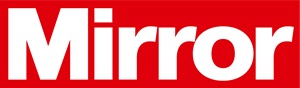 The logo of the UK newspaper 'Mirror' with white text on a red background.
