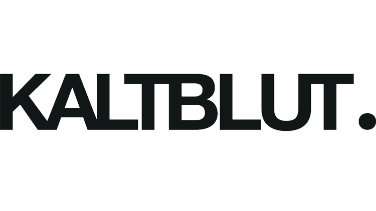 The text 'KALTBLUT' in large white block letters on a black background.