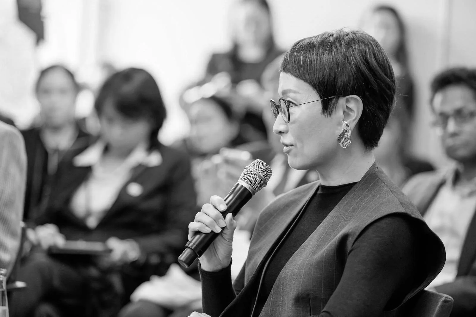 Hani Kim (김한이), Founder of Health Collaboratory (국제보건협력원), speaking at a global health conference (World Health Summit 2025, Berlin).