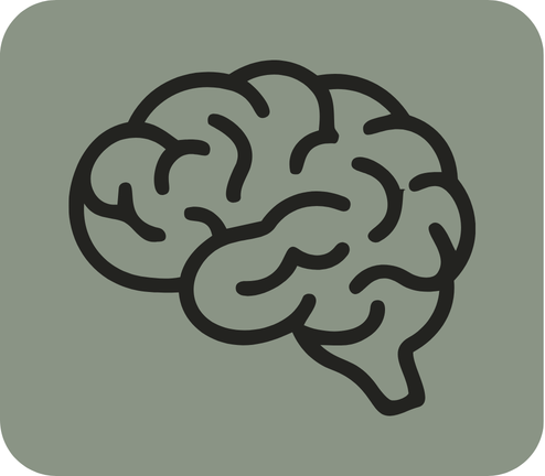 Simplified brain representing integrative psychiatry and brain chemistry optimization via telehealth in Alaska