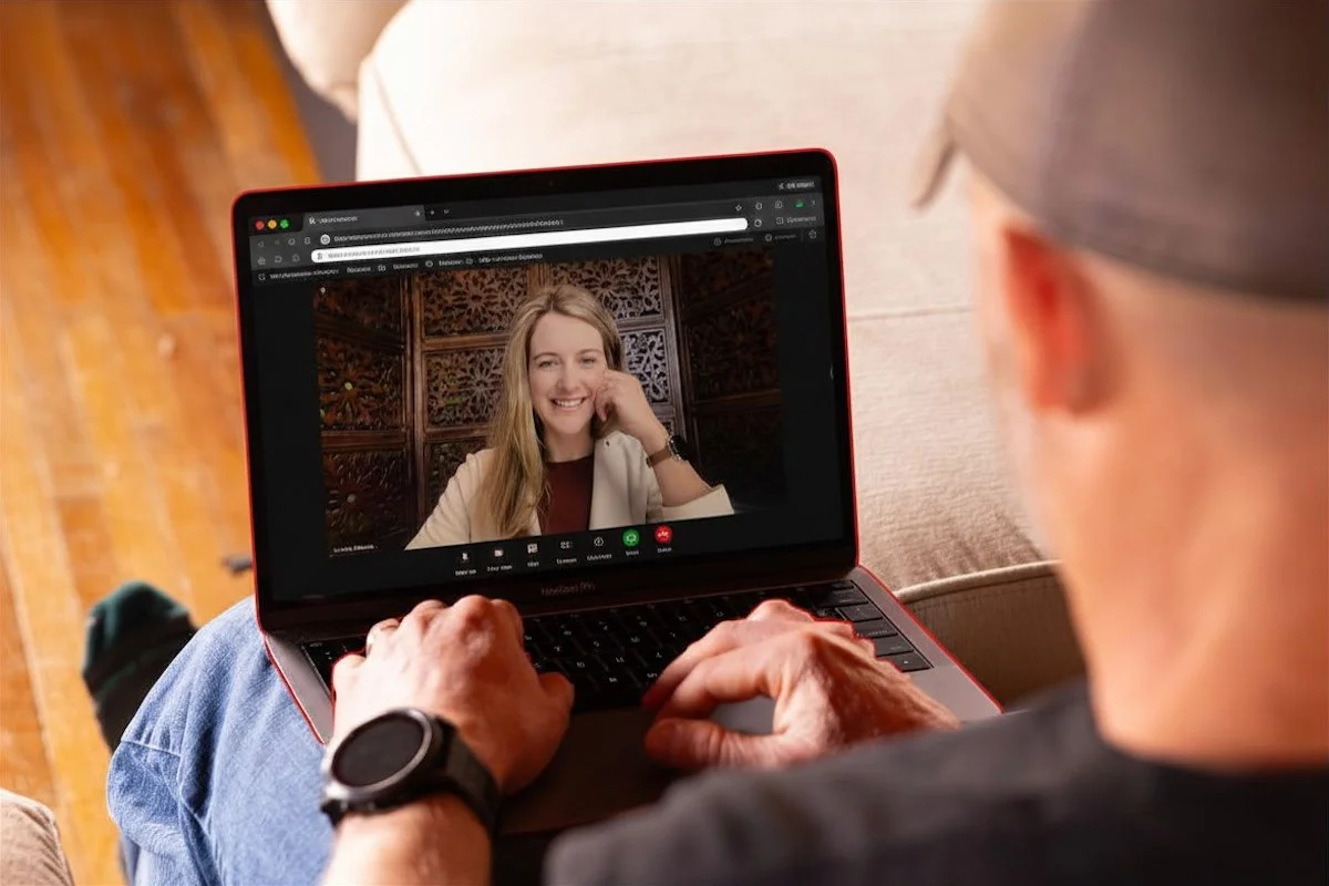 A laptop screen displaying a virtual telehealth medical appointment with Jenn Blackwell, PA-C, of Unscripted Medicine in Alaska