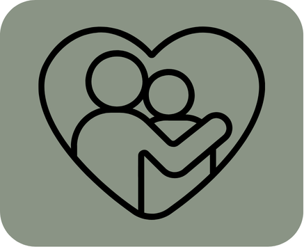 Comforting figures within a heart
