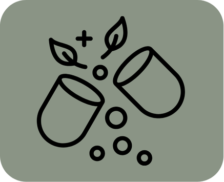 Capsule with molecules and leaves representing evidence-based clinical nutrition and medical grade nutraceuticals via telehealth in Alaska