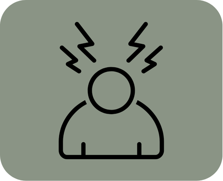 Simplified person looking down stressed
