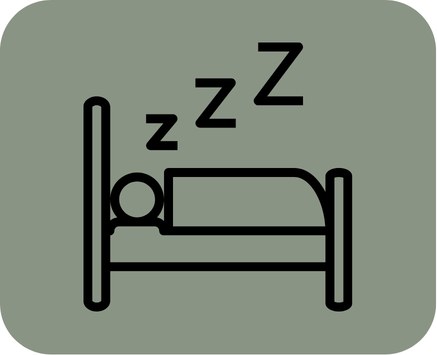 Bed with person sleeping
