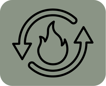 Fire with cycling circle representing evidence-based metabolic health optimization and medical weight loss telehealth services in Alaska