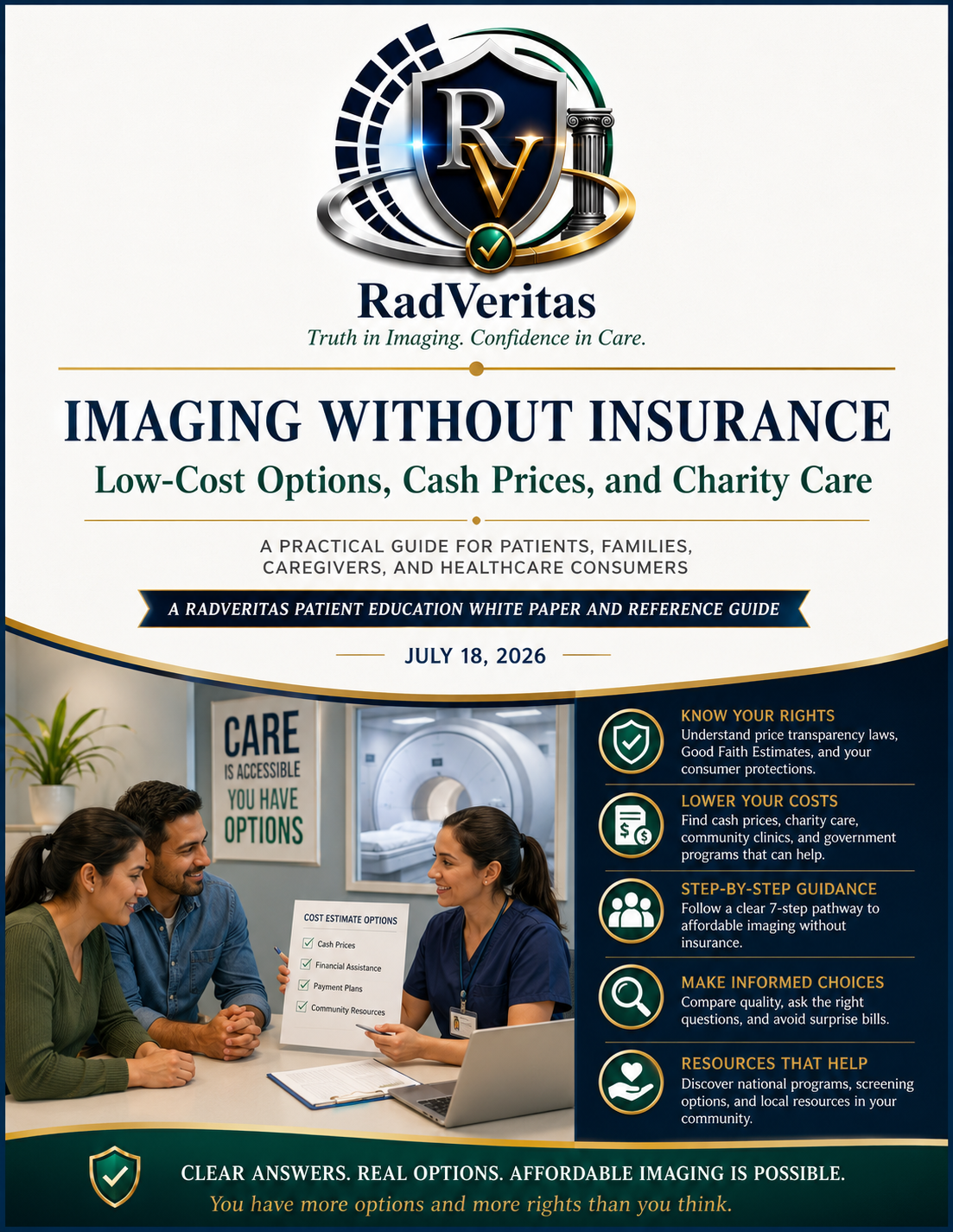 Imaging Without Insurance:  Low-Cost Options, Cash Prices, and Charity Care